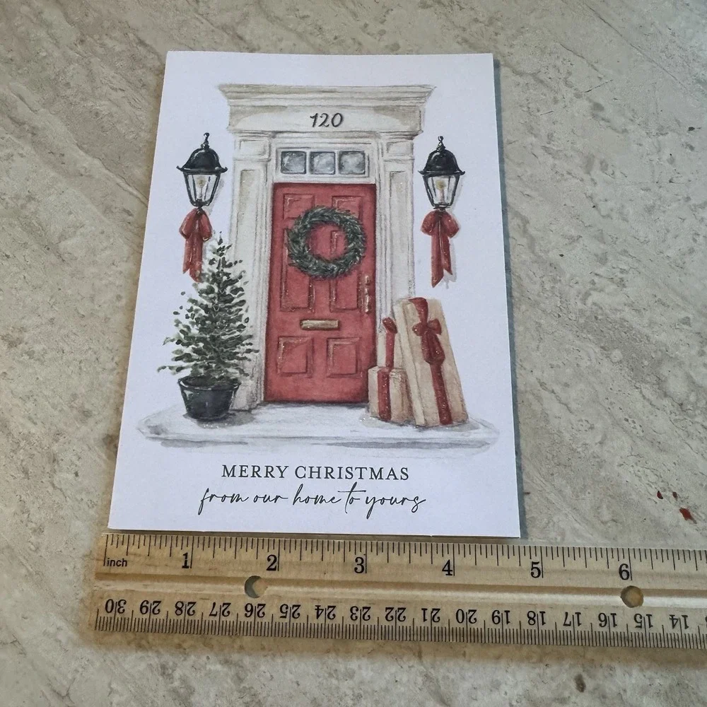 Graphique Lot Of 5 Door with Gifts‎ Glittery Classic Christmas Cards